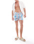 Bershka floral printed swimshort in multi