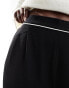 Vila high waisted dad trousers with waistband detail in black