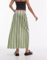 Topshop stripe sarong with buckle in green