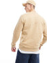 Tommy Jeans regular tonal flag logo crew neck sweatshirt in sand