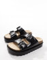 ASOS DESIGN chunky buckle sandal in black pu