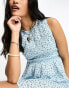 Daisy Street smock mini dress in blue ditsy