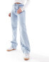 Stradivarius STR straight leg jean with stretch in light blue