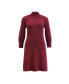 Women's Long Puff Sleeve Mock Neck Sweater Dress