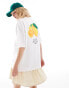 adidas Originals lemon back print graphic t-shirt in white