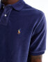 Polo Ralph Lauren icon logo cord knit polo classic oversized fit in navy