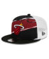 Men's Black/White Miami Heat Tear Trucker 9FIFTY Adjustable Hat