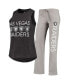 Women's Black, Gray Las Vegas Raiders Plus Size Meter Tank Top and Pants Sleep Set