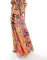 Hope & Ivy maxi skirt with thigh split in floral co-ord