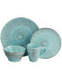 Malibu Waves 16 Piece Dinnerware Set in Turquoise