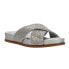 Easy Spirit Judy Rhinestone Metallic Slide Womens Silver Casual Sandals E-JUDY5