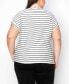 Plus Size Pointelle Stripe Mitered Twist Front Top