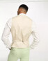 ASOS DESIGN wedding super skinny wool mix puppytooth waistcoat in sage green