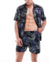 River Island swim trunks co-ord in botanical print