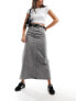 Vero Moda denim maxi skirt in washed grey