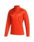 Men's Orange Miami Hurricanes Sideline AEROREADY Raglan Sleeve Quarter-Zip Jacket