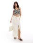 ONLY cropped crochet top in mono circle print