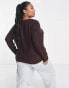 Brave Soul Plus grunge crew neck jumper in port