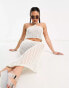 COLLUSION distressed knitted halterneck beach top in white