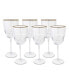 Shaped Bottom Rim Wine Glasses, Set of 6