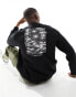 Selected Homme crew neck sweat with japanese back print in black