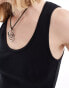 Weekday Ruby semi-sheer tank top in black