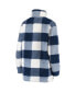 Women's Navy Seattle Seahawks Sherpa Plaid Quarter-Zip Jacket