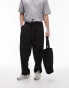 Topman baggy leg with elasticated tie waist jogger in black