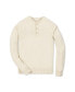 Men's Organic Cotton Long Sleeve Henley Sweater with Rib Knit Details