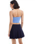 New Look strappy bandeau top in blue