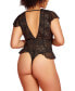 Plus Size Plunge Neck Laced Bodysuit 1 Pc Lingerie