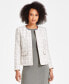 Petite Tweed Collarless Open-Front Blazer