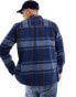 ONLY & SONS long sleeve chambray shirt in washed blue check