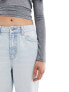 ASOS DESIGN relaxed mom jean in light blue with rip