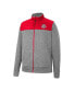 Men's Gray, Scarlet Ohio State Buckeyes Putter Herringbone Full-Zip Jacket