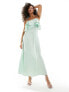 Vila Bridesmaid frill top cami maxi dress in mint green