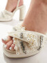 ASOS DESIGN Nearlywed embellished platform high heeled sandals in ivory