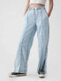 Wide-Leg Denim Pull-On Pants