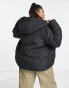 Threadbare Plus Evri puffer jacket with funnel neck in black