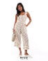 Vila Petite jumpsuit with tie back in spice stripe