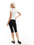 Monki cropped cupro capri pants in black