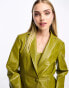 The Frolic patent croc tailored blazer co-ord in fern green