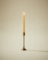 Mini geometric brass candlestick