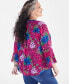 Plus Size Printed Pintuck Blouse, Created for Macy's