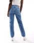 Levi's 501 straight fit crop jeans in mid blue