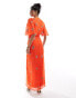 Hope & Ivy wrap embellished maxi dress in orange