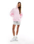 Kaiia oversized logo hoodie in baby pink