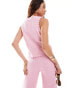 The Frolic lucia tie front beach waistcoat top in pink