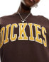 Dickies aitkin sweatshirt with collegiate embroidered logo in brown