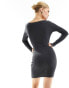 Bershka bodycon mini dress in dark grey